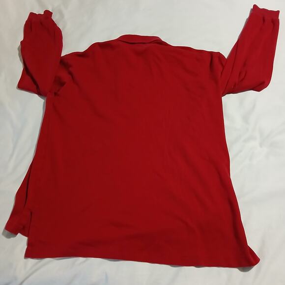 Polo by Ralph Lauren Men's Large Red Long-Sleeved Polo Shirt W/Pony 100% Cotton - Picture 5 of 11